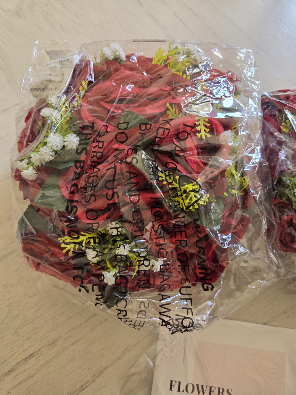 Blosmon Rose Flower Balls For Table Centerpieces, Crimson, 2 Pcs, Reusable